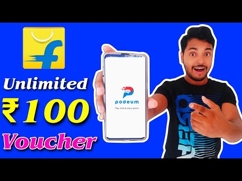 Podeum App Huge Loot 🔴 Earn Unlimited Free Flipkart Voucher !! ₹100 Per Refer Podeum App