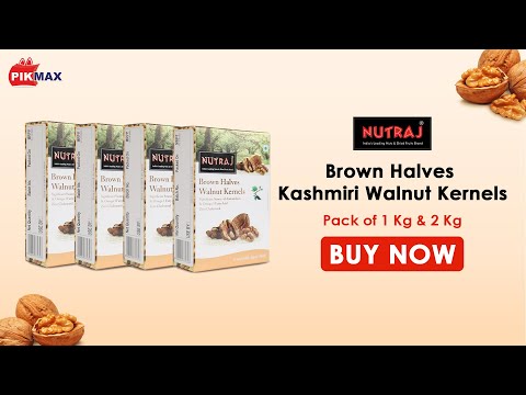 Brown Halves Kashmiri Walnut Kernels by Nutraj | Buy Walnuts At Lowest Price - PIKMAX