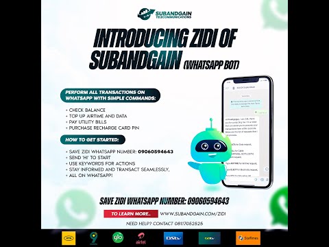 Zidi Of SubAndGain ( Automated VTU WhatsApp Bot)