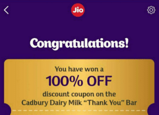 Jio Dairy Milk coupon