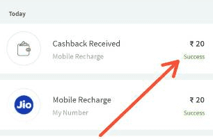 Freecharge Rs 20 Cashback