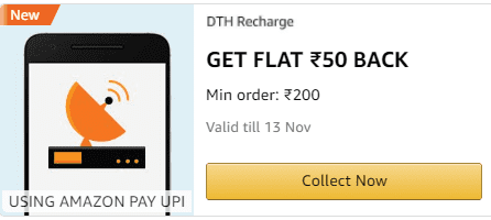 Amazon Rs 50 DTH Cashback