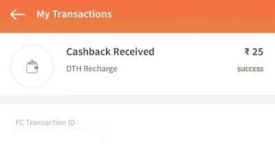 Freecharge Dish TV Recharge Cashback