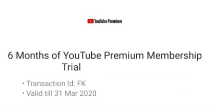 Flipkart Youtube Premium Redeem