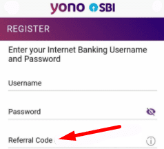 yono sbi enter referral code