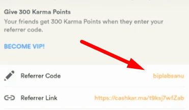 cashkarma code