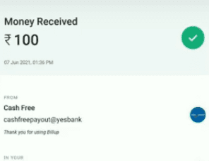 billup payment proof