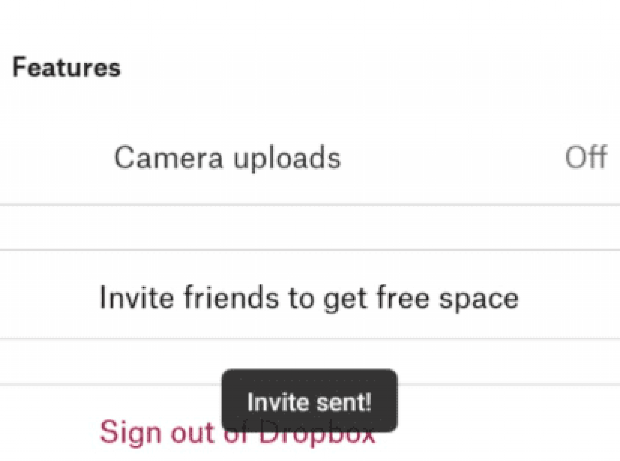 how much space for free dropbox