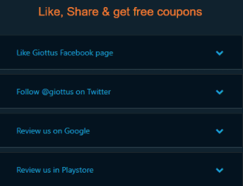 Giottus Free Coupons
