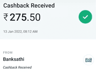 Banksathi cashback