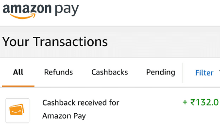 Amazon cashbacks