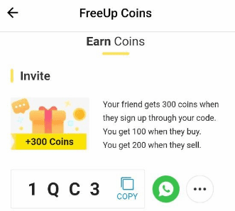 Freeup coins