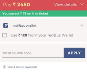 Redbus offer code for new user online