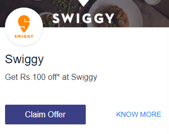 Swiggy Discount VISA Offer