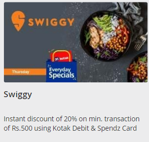 Swiggy Kotak Discount Offers