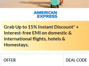 Makemytrip AMEX Discount Offer