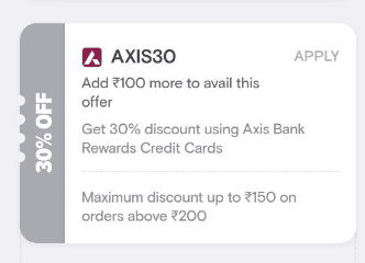 Swiggy Axis Discount Offer