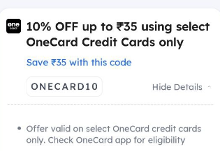 Onecard Offer