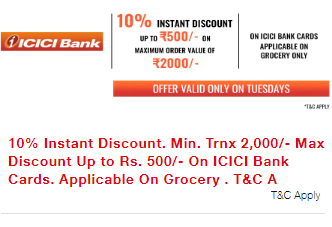 Jiomart ICICI Discount Offer