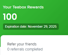 Teabox Reward