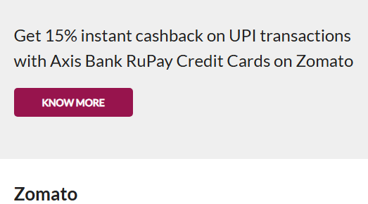 Zomato Cashback Offer