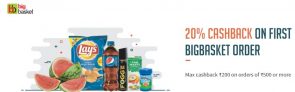 Freecharge Bigbasket – Get 20% Cashback Upto Rs 200 on order of Rs 500