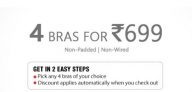 Buy 4 bras Sets @ Rs 699 – Clovia